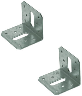 4x Hoekankers / stoelhoeken staal verzinkt 5 x 5 cm