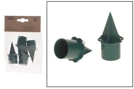 4x Kaarsenhouder prikkers/stekers voor in steekschuim/oase - Kerststukje maken onderdelen Groen