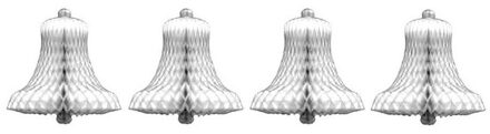 4x Kerst decoratie kerstklok wit 50 cm