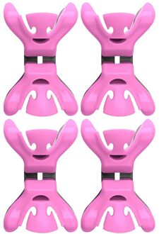 4X Kerstkaarten/geboortekaartjes ophangen klemmen roze zonder plakband/spijkers/schroeven
