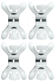 4x Kerstkaarten/geboortekaartjes ophangen klemmen wit zonder plakband/spijkers/schroeven