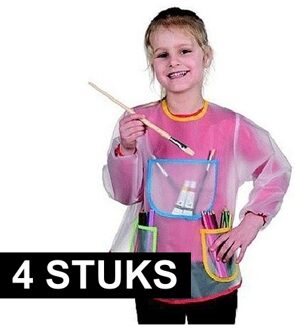 4x Knutsel schort met vakken voor kinderen