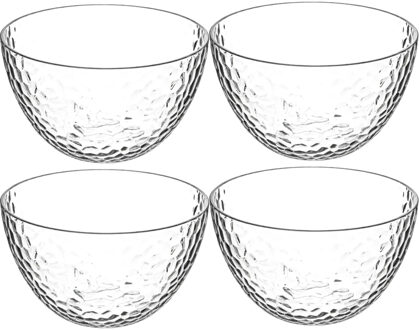 4x - Kommetje/serveer schaaltjes - relief kunststof - D14 cm