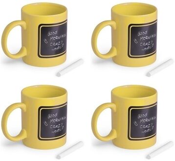 4x Luxe krijt mokken geel - Action products