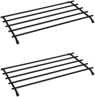 4x Metalen zwarte pannen/ovenschalen onderzetters 35 x 20 cm - Pannenonderzetter - Pannen/ovenschalen onderzetters