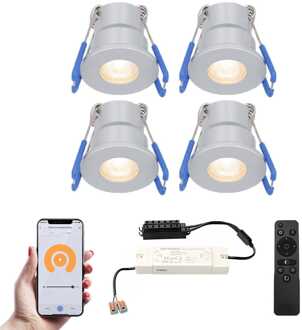 4x Milano - Mini LED spotjes 12V IP65 Zilver