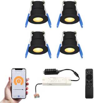4x Milano - Mini LED spotjes 12V IP65 Zwart