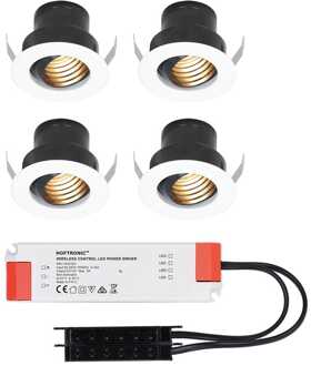 4x - Mini LED spotjes 12V IP44 Wit