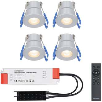 4x - Mini LED spotjes 12V IP65 Dimbaar via Grijs