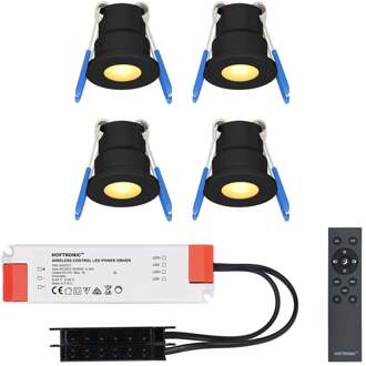 4x - Mini LED spotjes 12V IP65 Dimbaar via Zwart