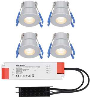 4x - Mini LED spotjes 12V IP65 Grijs