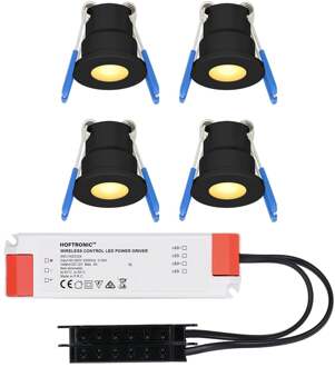 4x - Mini LED spotjes 12V IP65 Zwart