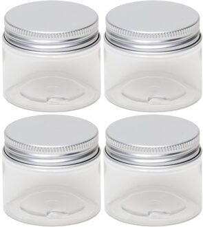 4x Mini weckpotje/inmaakpotje 50 ml van kunststof - Weckpotten Transparant