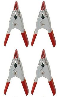 4x Mini zeilklem/zeilclip 5 cm kunststof/staal - Dekzeil klemmen - Hobbyklemmen - Camping/outdoor klemmen - Tafelkleedklemmen