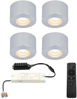 4x Navarra - Mini LED spotjes 12V IP44 Grijs
