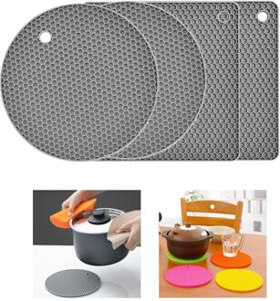 4x Non Slip Siliconen Trivet Mat Hittebestendige Pannenlap Keuken Tafel Mat