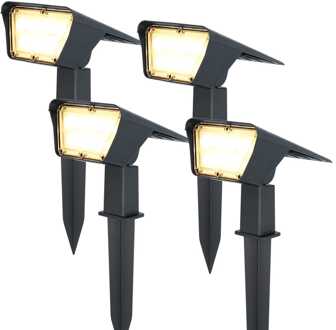 4x Odessa Solar prikspot Zwart IP65 3000K