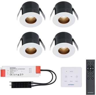 4x Olivia - Mini LED spotjes 12V IP44 Dimbaar via Wit