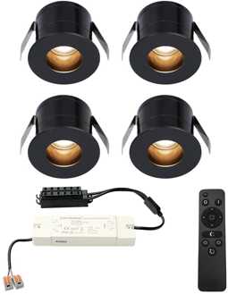 4x Olivia - Mini LED spotjes 12V IP44 Dimbaar via Zwart