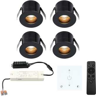 4x Olivia - Mini LED spotjes 12V IP44 Dimbaar via Zwart