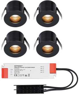 4x Olivia - Mini LED spotjes 12V IP44 Zwart