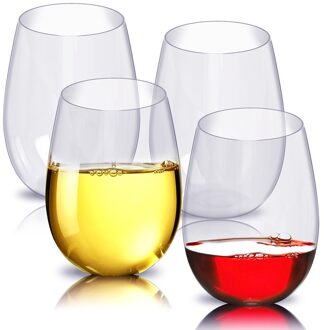 4x Onbreekbaar Plastic Drinkware Wijn Glazen Multi-Functionele Klassieke Praktische Transparante Vruchtensap Bier Cups
