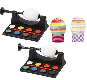 4x Paaseieren schilderen setje inclusief 12x witte plastic paaseieren