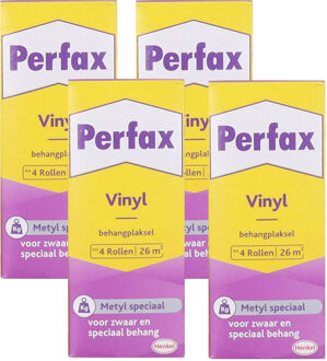 4x pakken Perfax metyl special behanglijm voor zwaar en speciaal behang 200 gram -Behangplaksel - Papier mache - Surprises