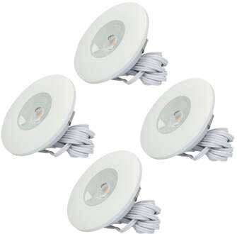 4x Pavo - LED Inbouwspots Badkamer IP44 Wit