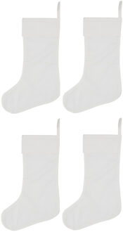 4x rode kerstsok met sneeuwpop 40 cm - Kerstsokken