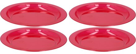 4x Rode plastic borden/bordjes 20 cm