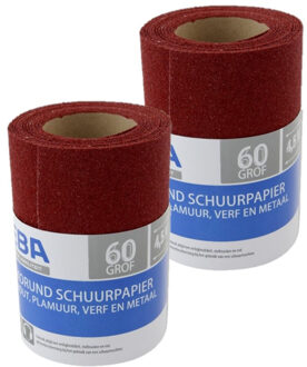 4x rollen Schuurpapier - Grof -  P60 - 110mm x 4,5 meter - Korrelgrofte 60 - Verf/klus materiaal benodigdheden