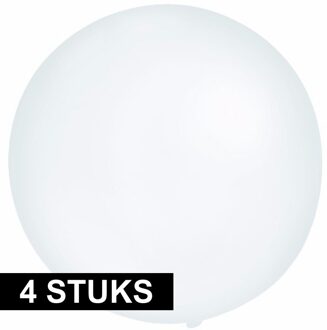 4x Ronde ballon transparant 60 cm voor helium of lucht