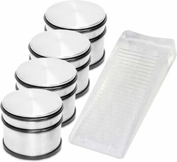 4x Ronde deurstopper 9 x 7.5 cm + gratis deurwig transparant