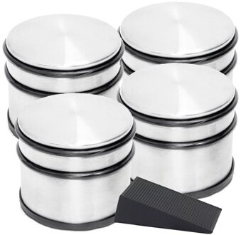 4x Ronde deurstopper 9 x 7.5 cm + gratis deurwig zwart - Action products