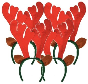 4x Rood gewei kerst diadeem