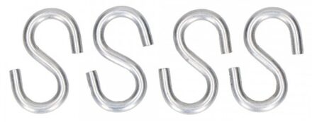 4x S-haken/ophanghaken van ijzer - QlinQ s-haakjes - IJzeren ophanghaakjes 4 stuks