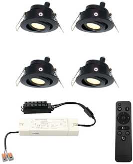 4x Sienna - Mini LED spotjes 12V IP44 Dimbaar via Zwart