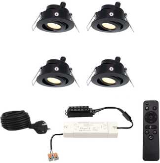 4x Sienna - Mini LED spotjes 12V IP44 Dimbaar via Zwart