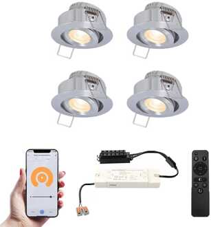 4x Sienna - Mini LED spotjes 12V IP44 Grijs