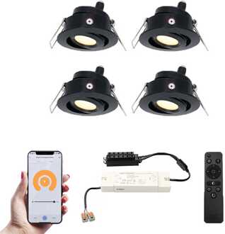 4x Sienna - Mini LED spotjes 12V IP44 Zwart