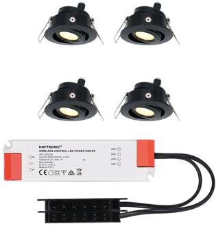 4x Sienna - Mini LED spotjes 12V IP44 Zwart