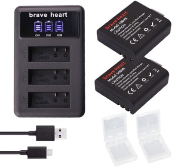 4x Sj4000 Batterij Met Case + Bateria Sj 4000 Batterij Pack Voor Eken H9 H9R H8PRO H8R Sjcam SJ4000 M10 actie Camera Accessoires lader en 2accu