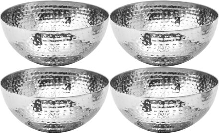 4x - Slakommetjes/schaaltjes - rvs metaal - D13 cm