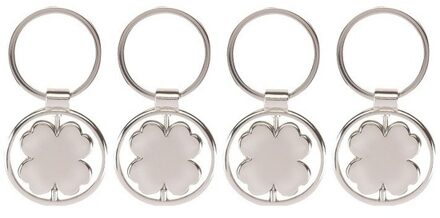 4x Sleutelhanger klavertje vier 4 cm - Action products
