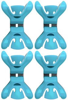 4x Slingers/decoratie ophangen slingerklemmen blauw