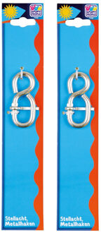 4x Stelhaken / metaalhaken staal - 8 cm - houtdraad - in hoogte verstellen van schommels - verstelhaken / stelhaken