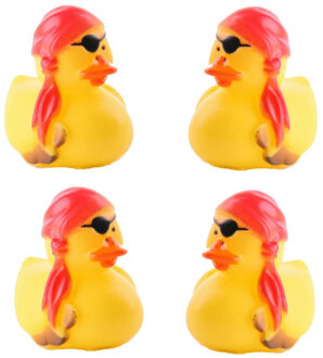 4x stuks badeendje Piraat Jack 5 cm speelgoed/cadeau - Action products