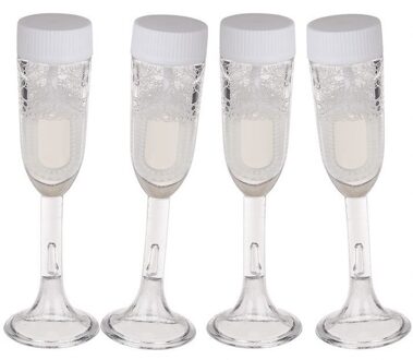 4x stuks Bellenblaas champagne bruiloft glas - Bellenblaas