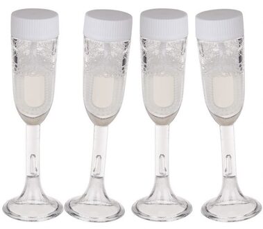 4x stuks Bellenblaas champagne bruiloft glas Multi